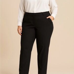 Rafaella Women’s Curvy Fit Slim Leg Pants Black 22W Plus Size NWT Dress Work